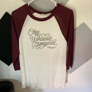 obey baseball tee